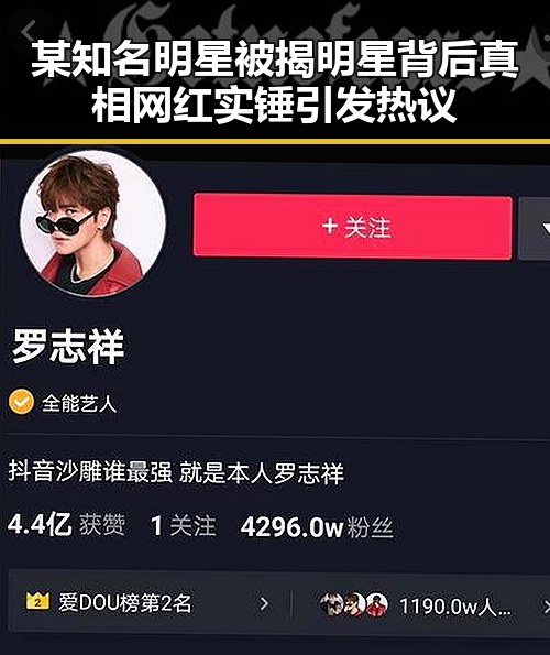 某知名明星被揭明星背后真相网红实锤引发热议